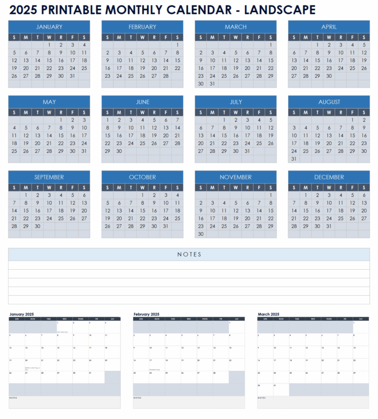 15 Free 2025 Monthly Calendar Templates Smartsheet