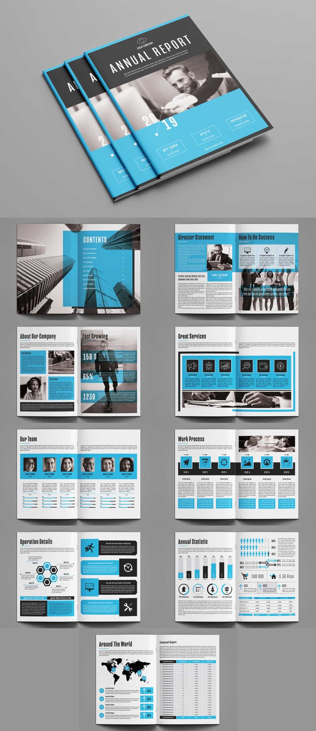 annual business report template printable free