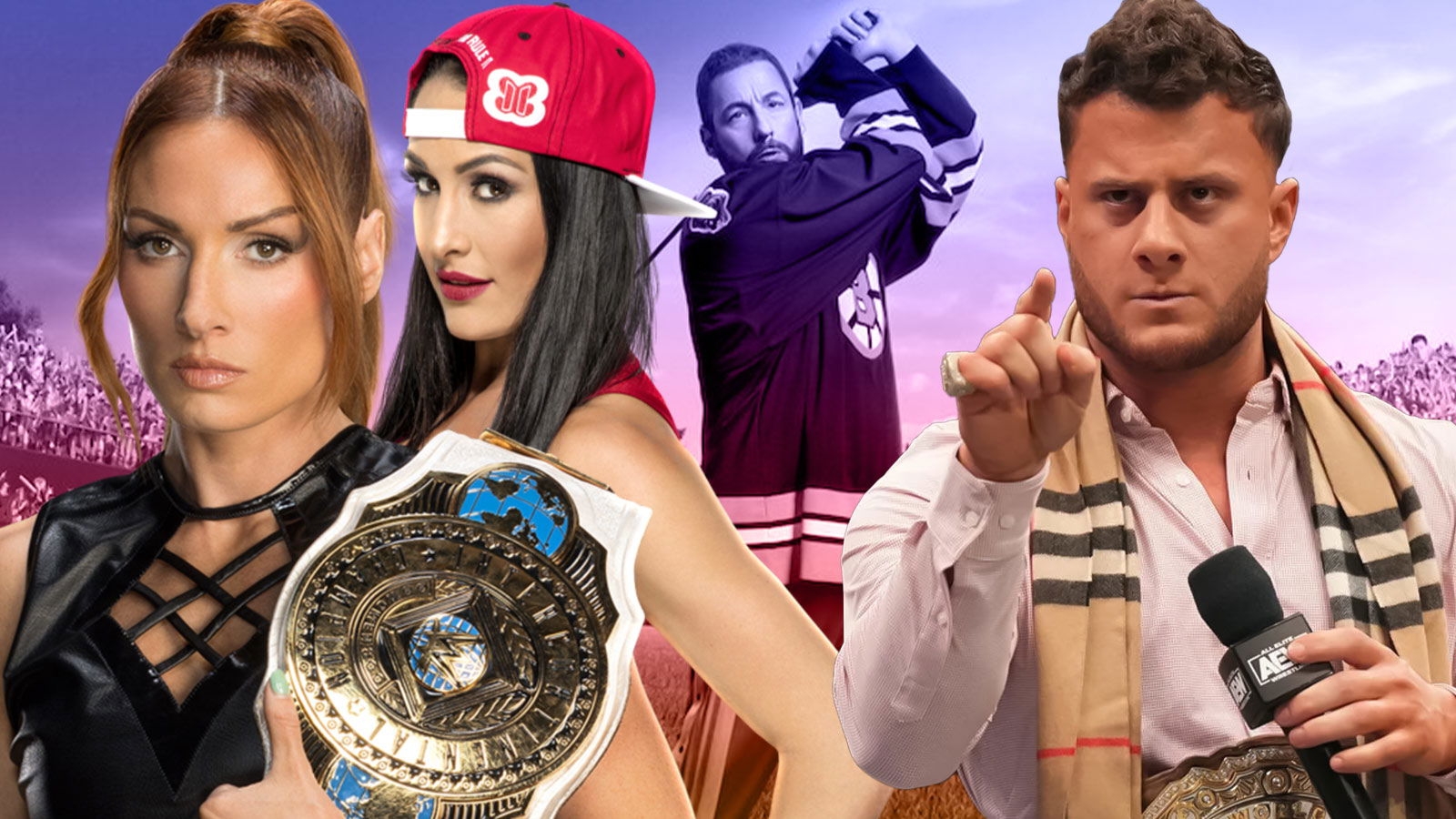 All AEW And WWE Stars In Happy Gilmore 2 Cast Becky Lynch MJF And Nikki Bella