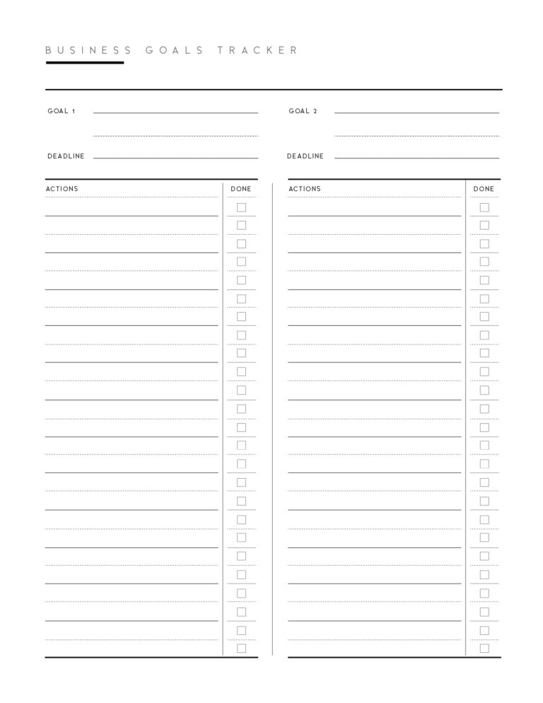 Business Goal Setting Worksheet PDF World Of Printables