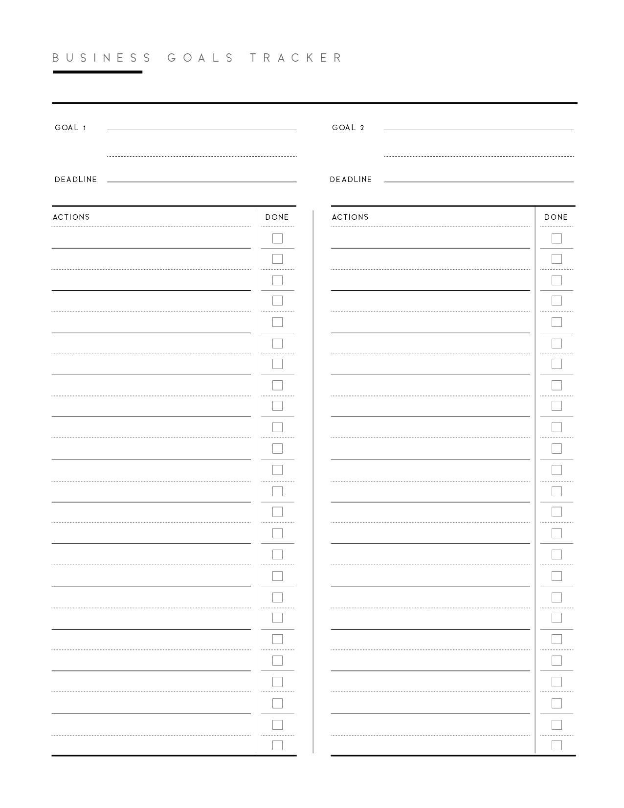Business Goal Setting Worksheet PDF World Of Printables