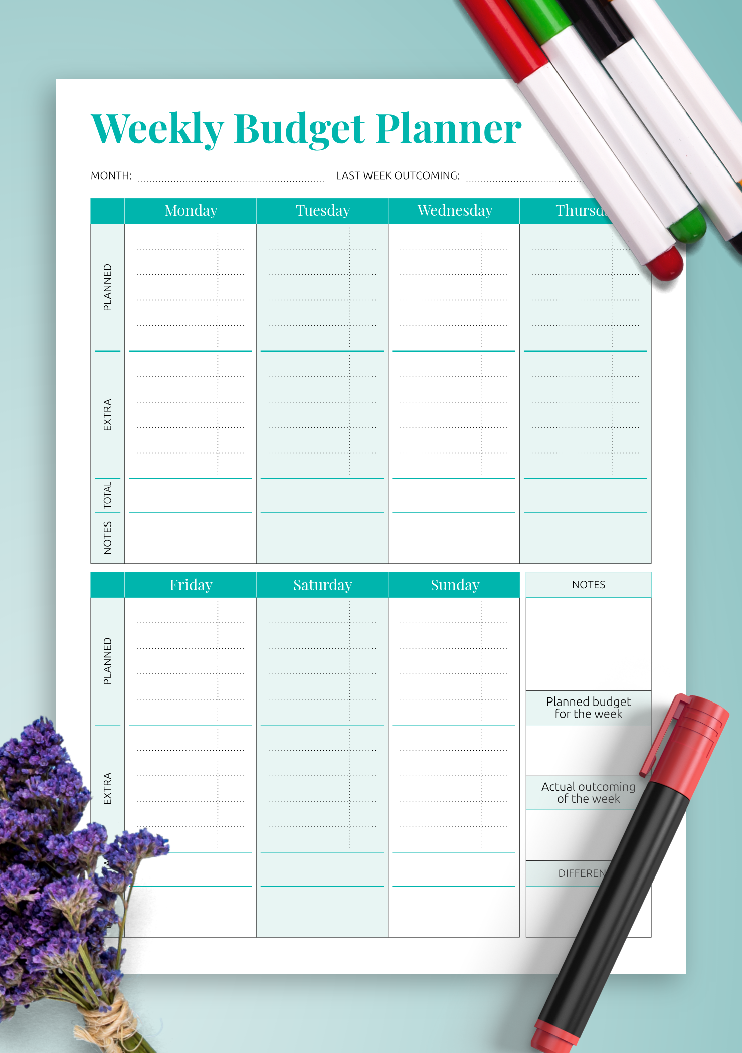 Weekly Budget Template