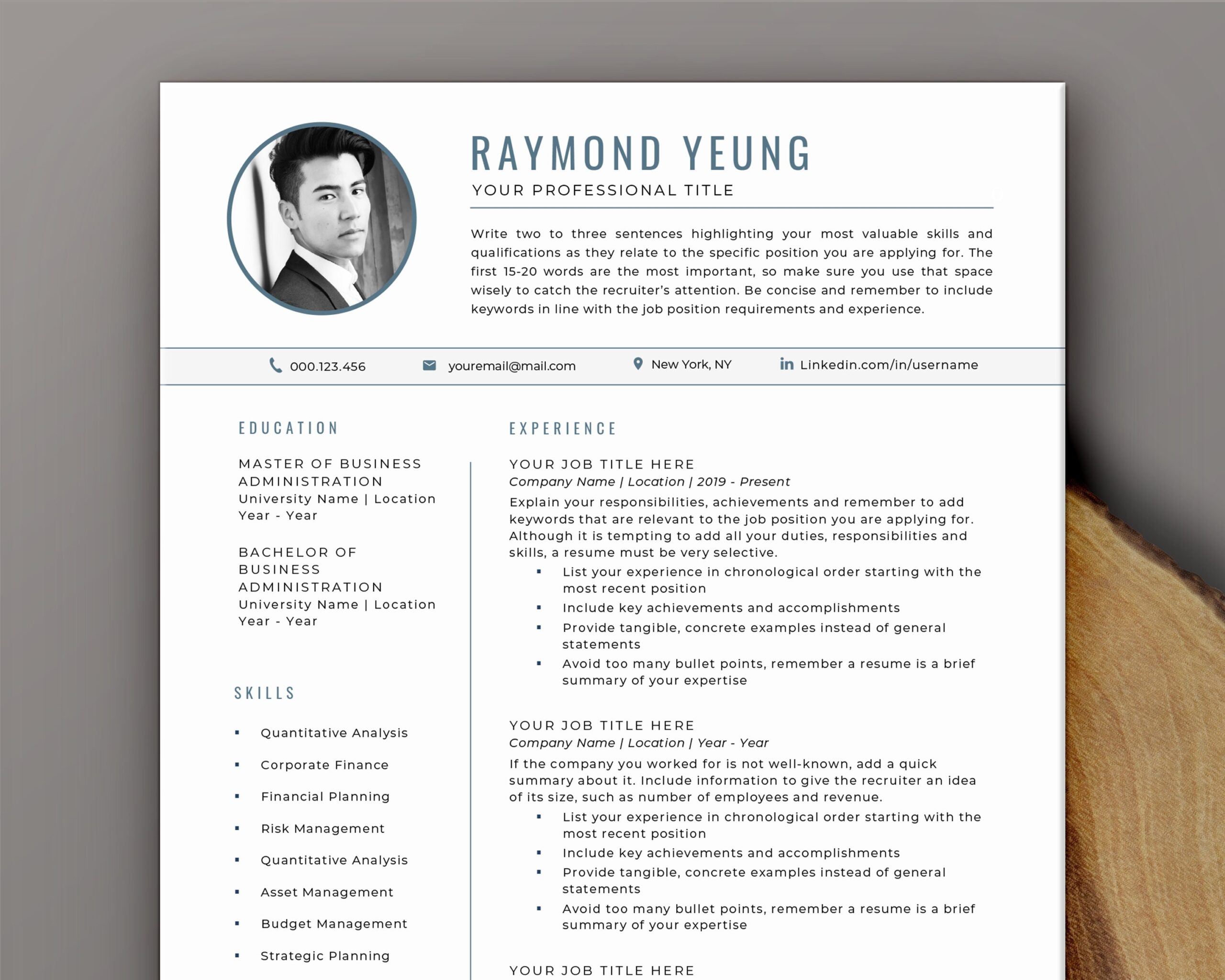 Finance Executive Resume Template Professional Modern Resume Word CV Resume Design Manager Director C Level Accountant 3 Page Resume Etsy