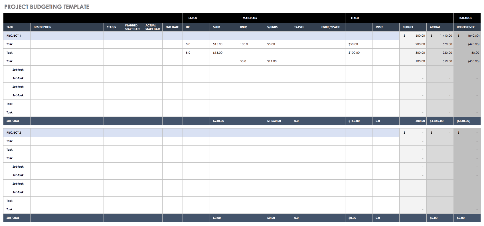 excel finance templates