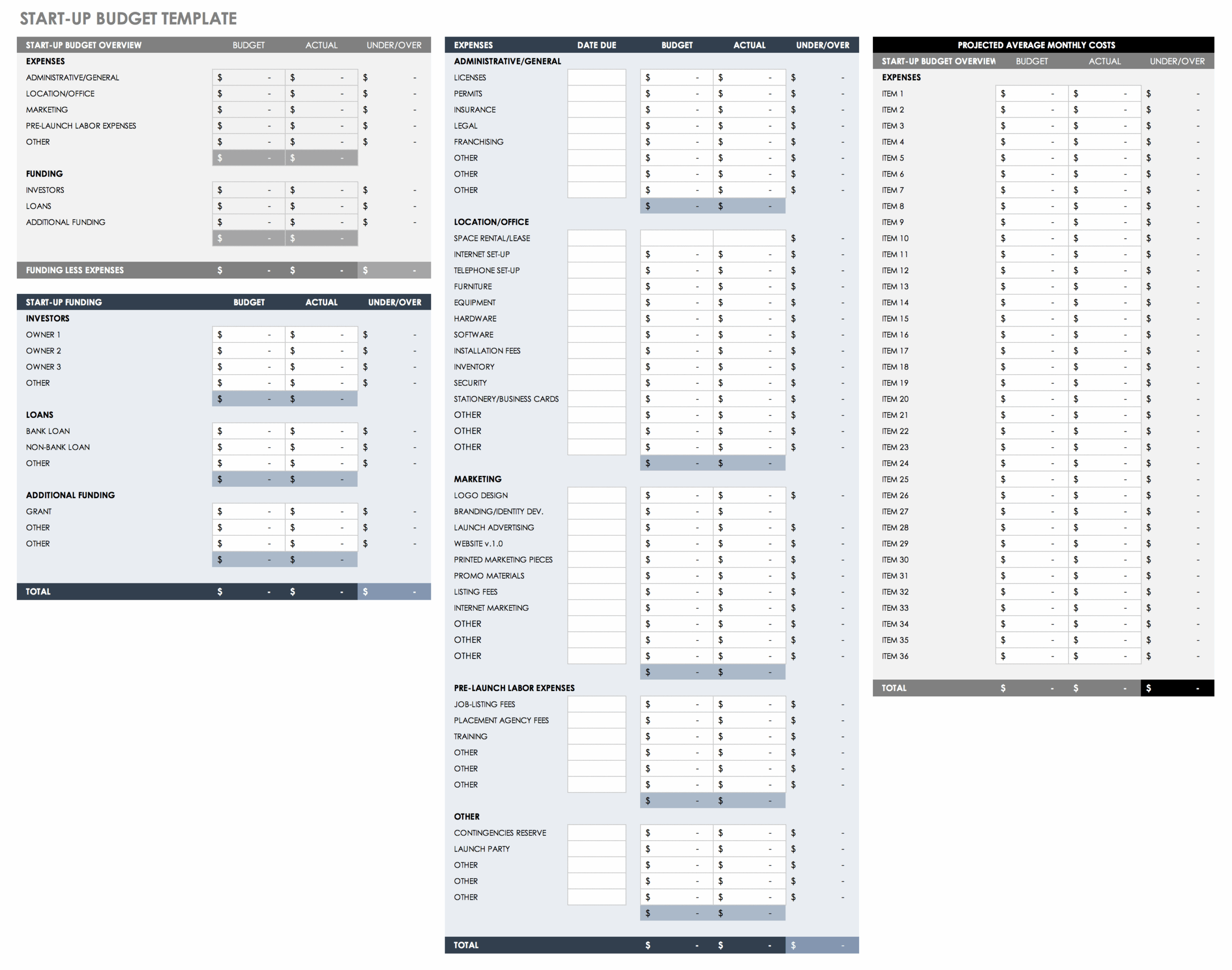 finance sheet template