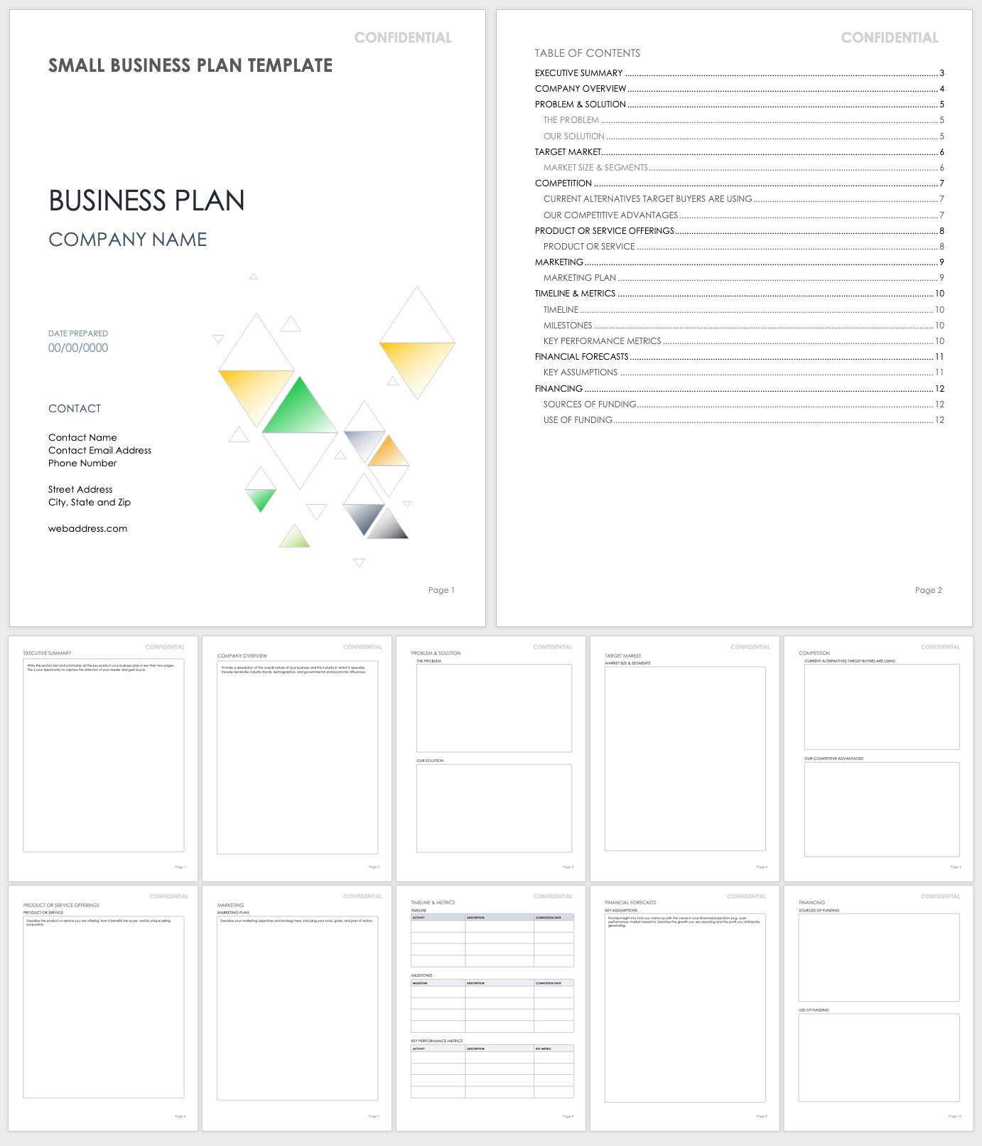 Free Small Business Plan Templates Smartsheet