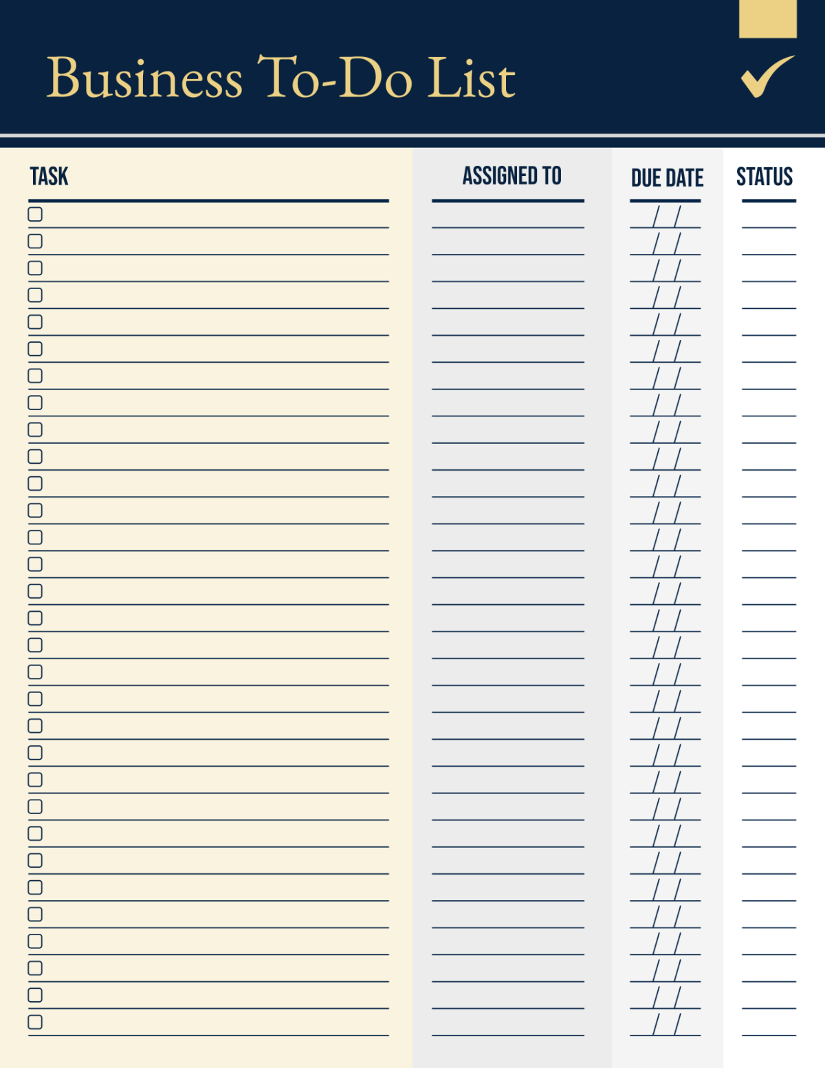 printable to-do list template for business tasks