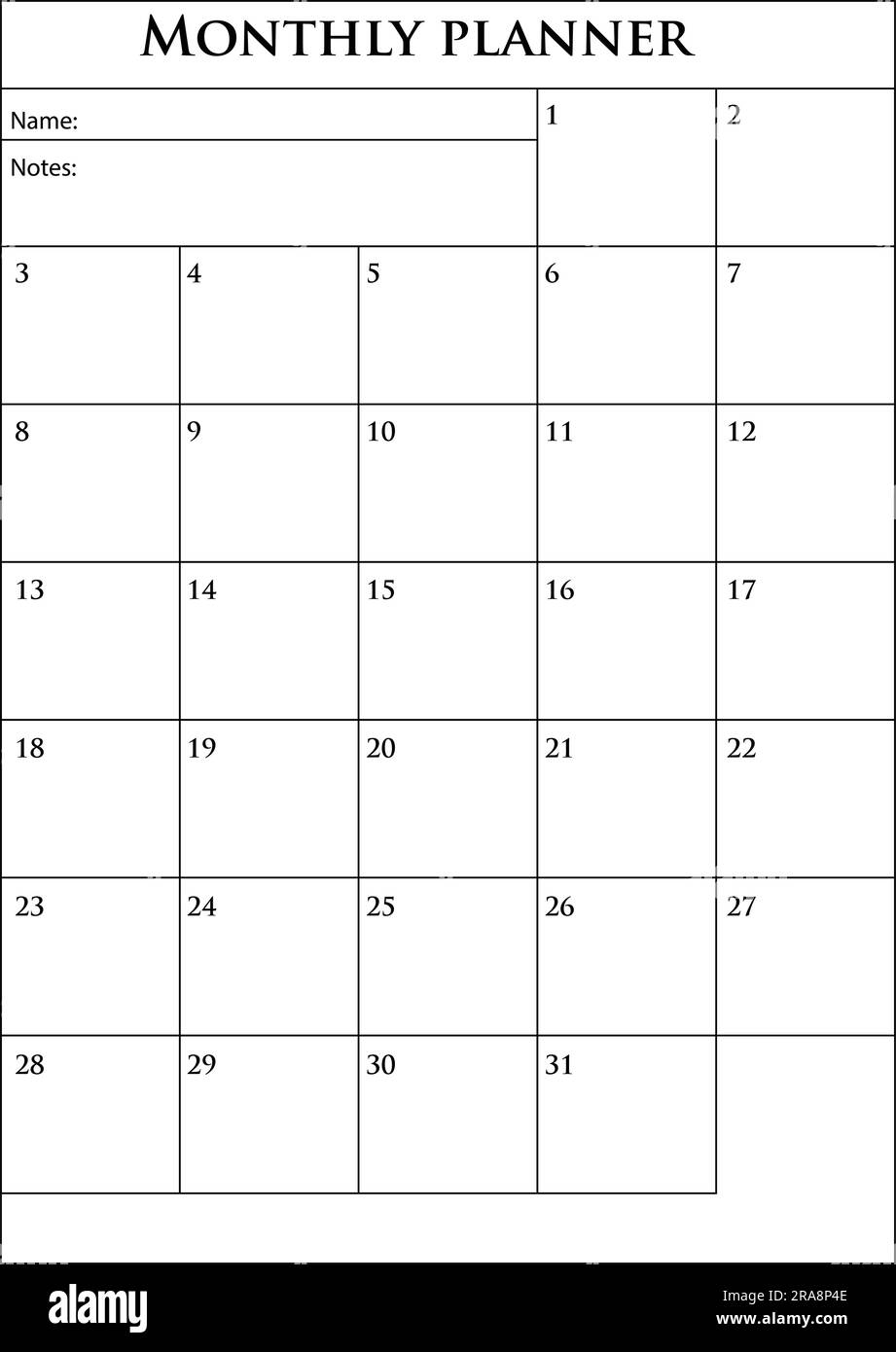monthly printable business calendar template