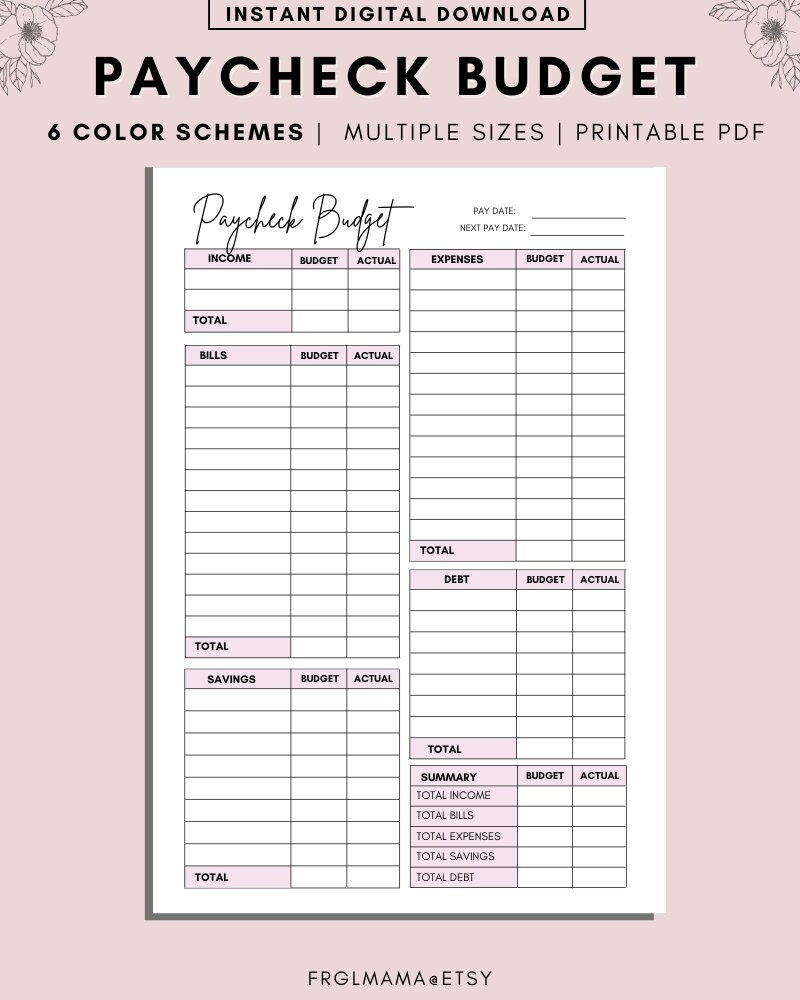 Printable Budget Planner Budget Planner Financial Planner Budget Binder Printable Budget Challenge Finance Planner Savings Tracker Etsy