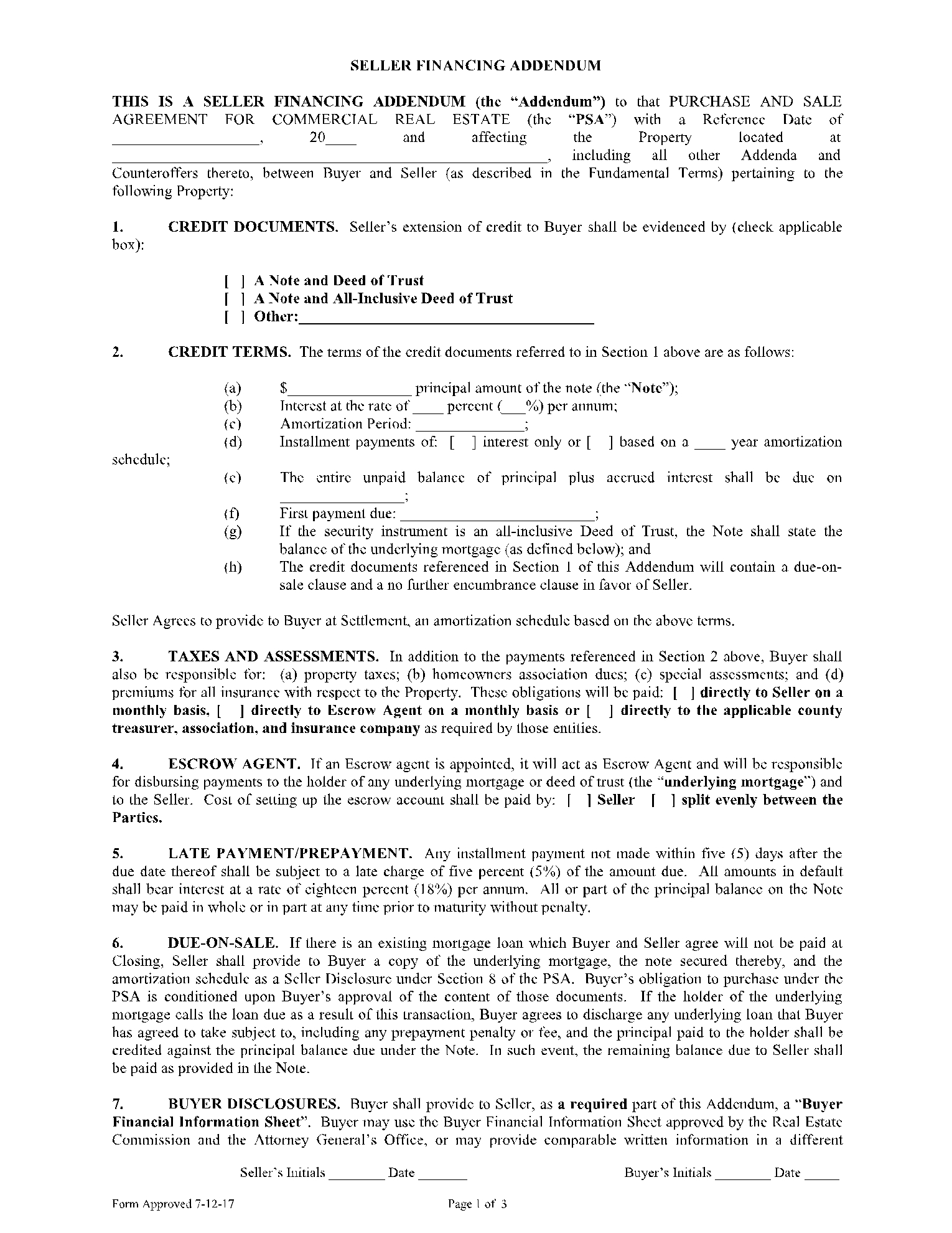 Seller Financing Addendum Get Your Free Template Now CocoSign