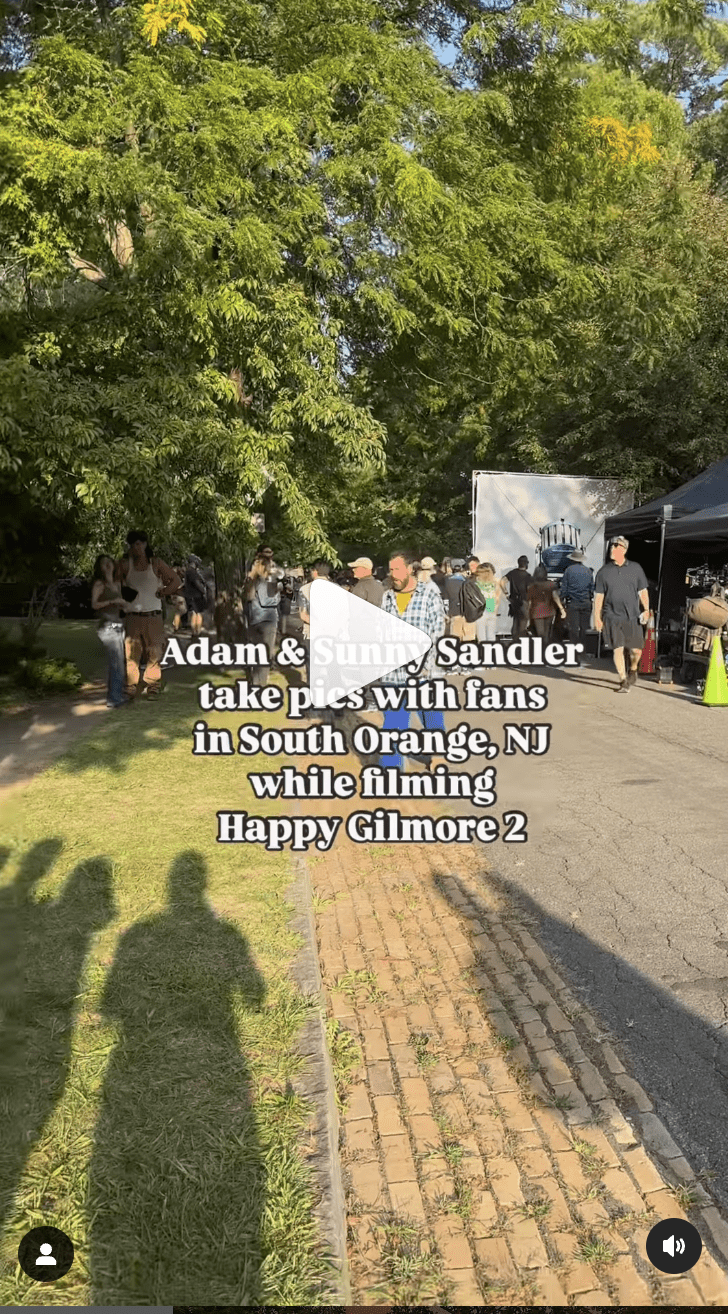 VIDEO Adam Sandler Spotted Filming In South Orange Maplewood The Village Green