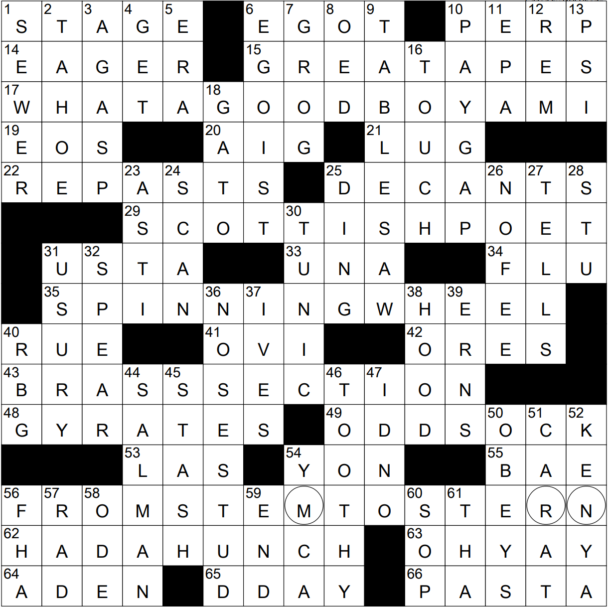 crossword clue for sea eagle