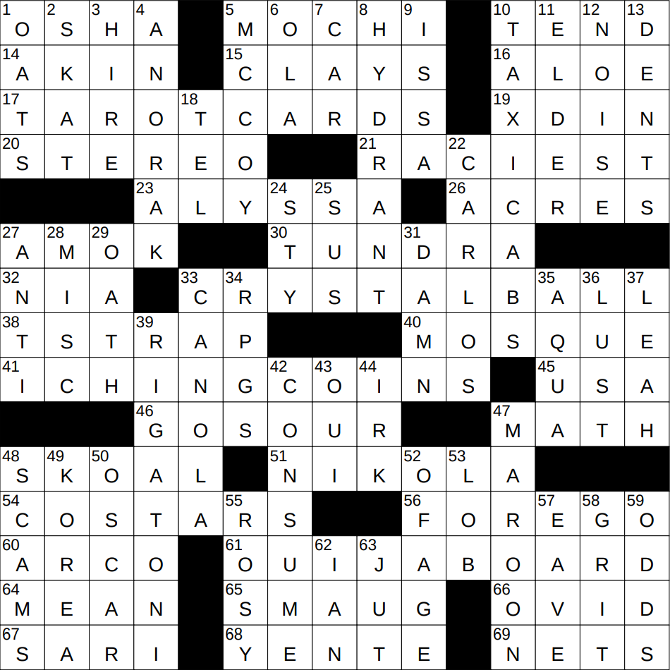 0703 24 NY Times Crossword 3 Jul 24 Wednesday NYXCrossword