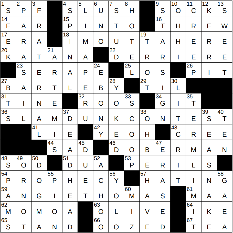 0726 24 NY Times Crossword 26 Jul 24 Friday NYXCrossword