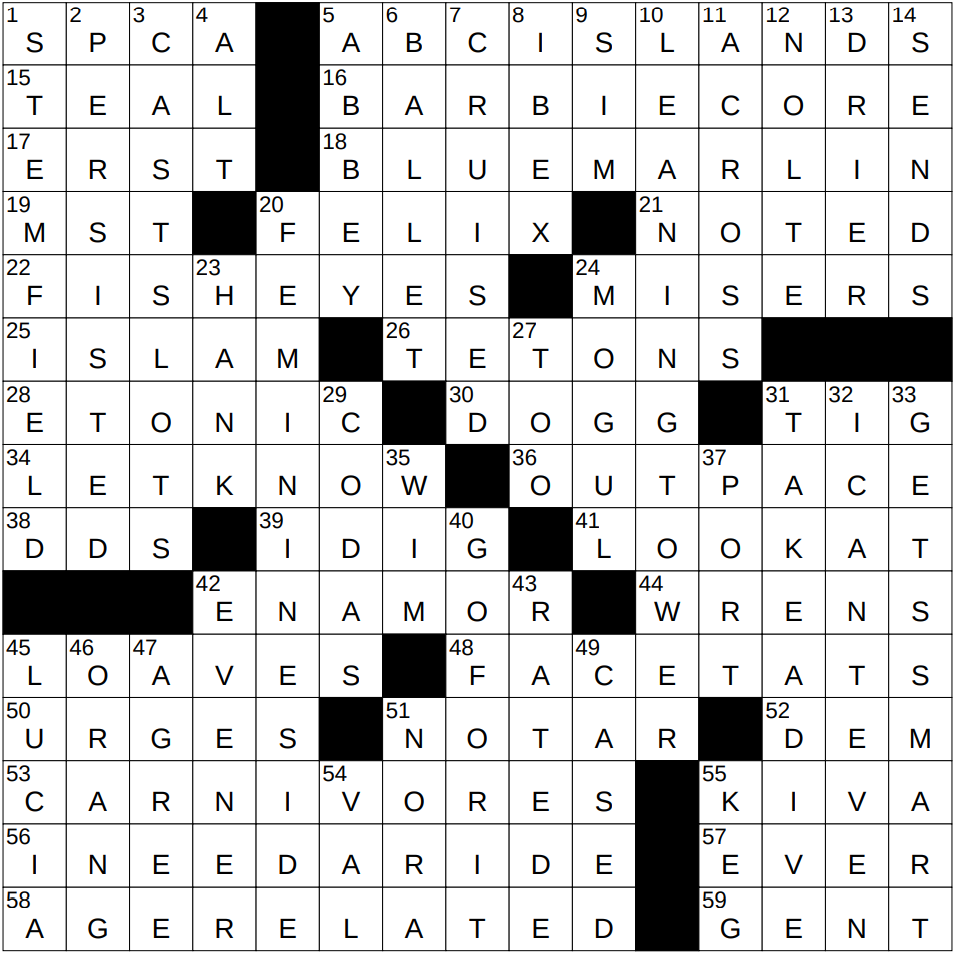 0727 24 NY Times Crossword 27 Jul 24 Saturday NYXCrossword