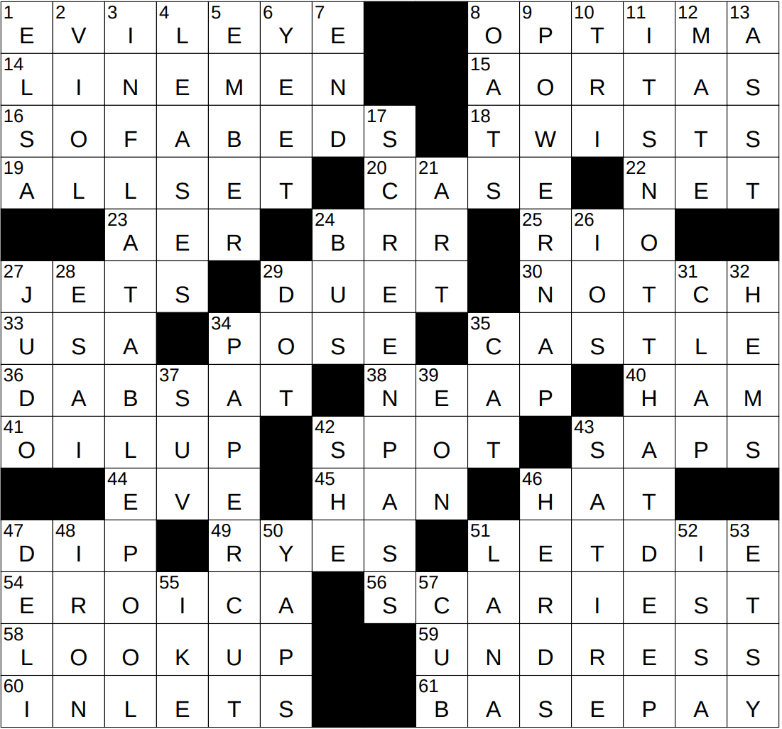 cursed crossword clue