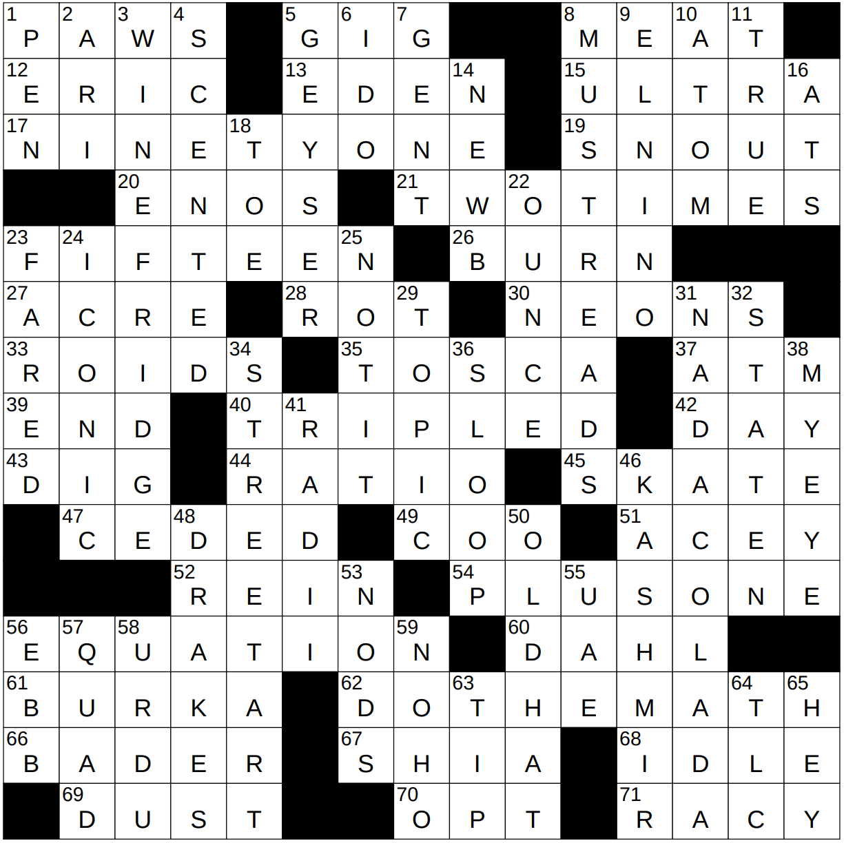 crossword clue parody
