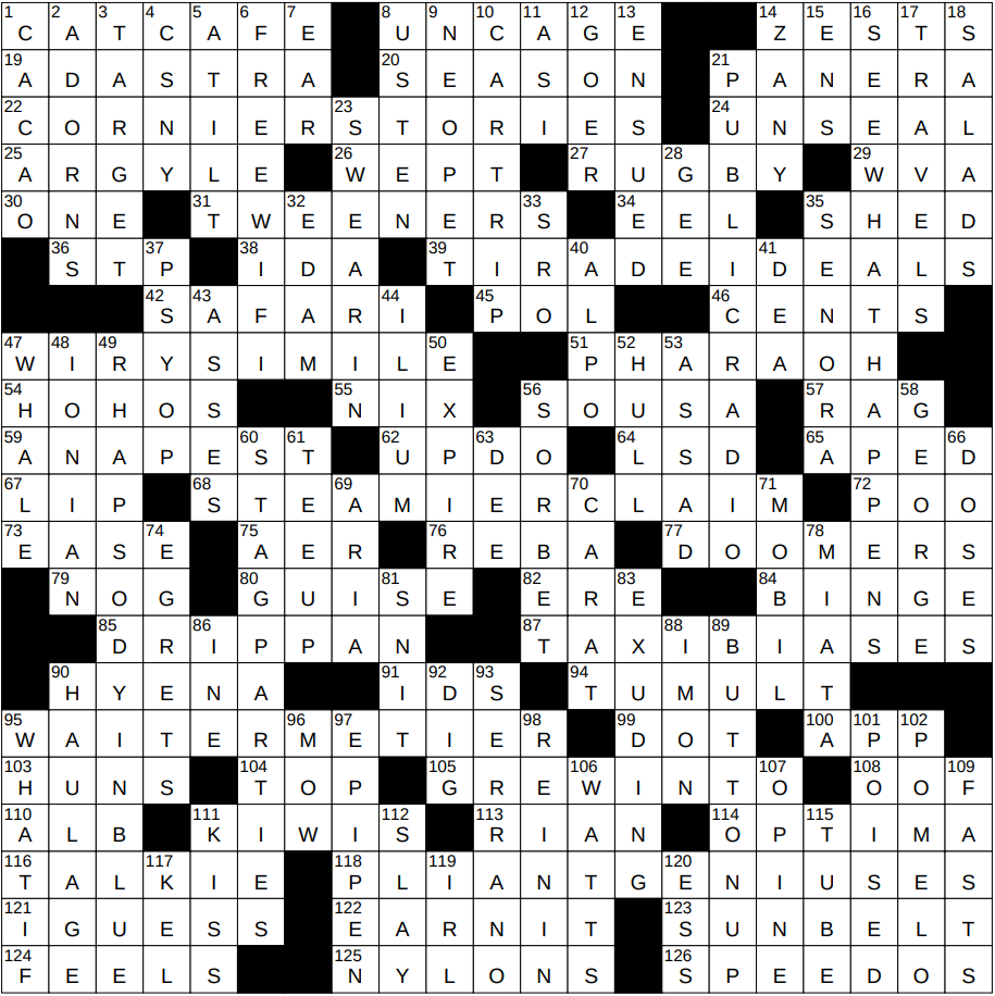 poetic foot crossword