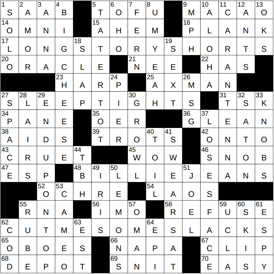 1022 24 NY Times Crossword 22 Oct 24 Tuesday NYXCrossword
