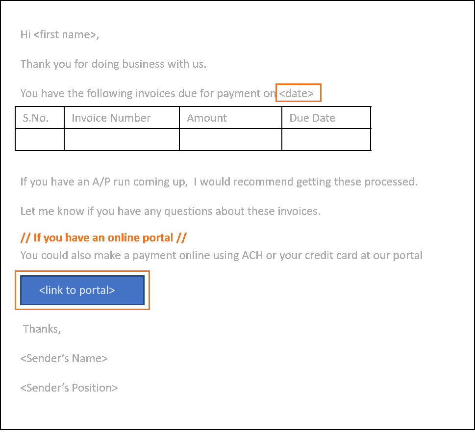 email template for past due invoices