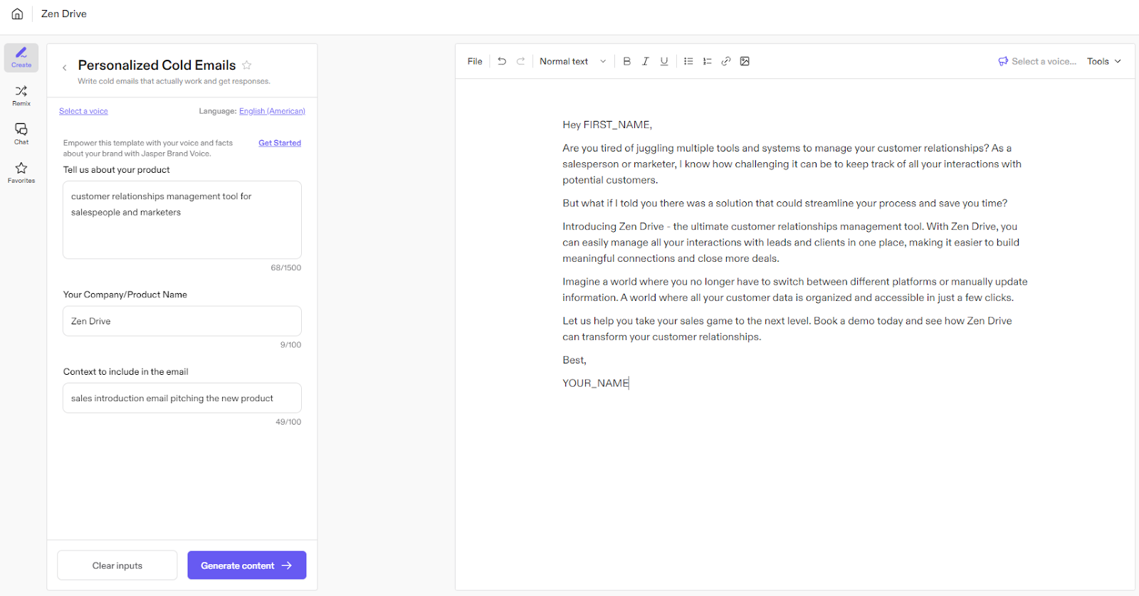 template for introduction email