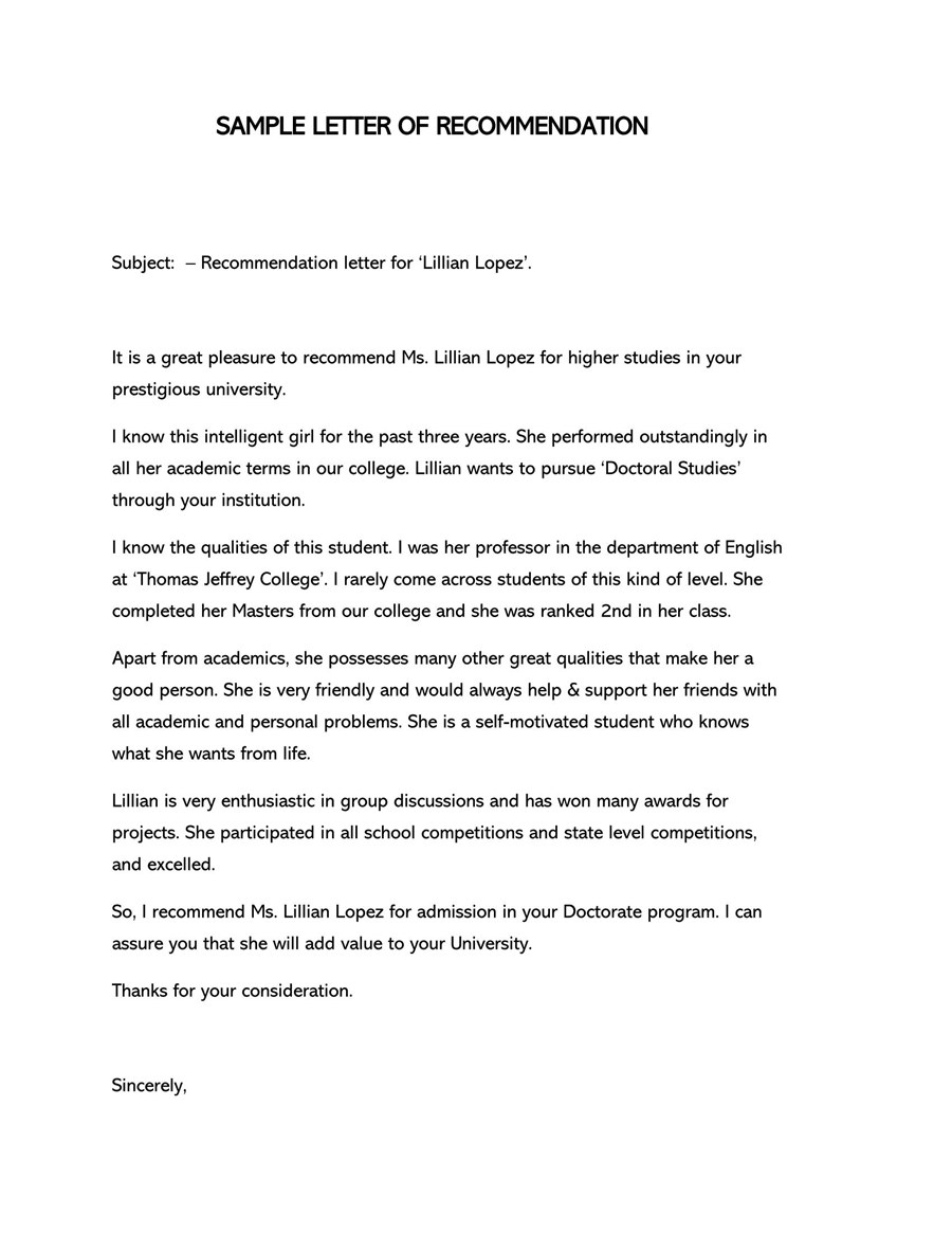 college recommendation letter email template college recommendation letter email template