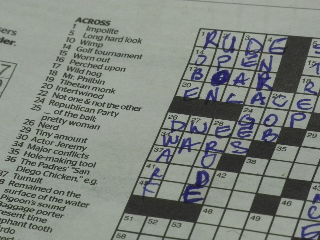 26 ACROSS I Normally Do The Sudoku And Crossword Puzzle In Flickr