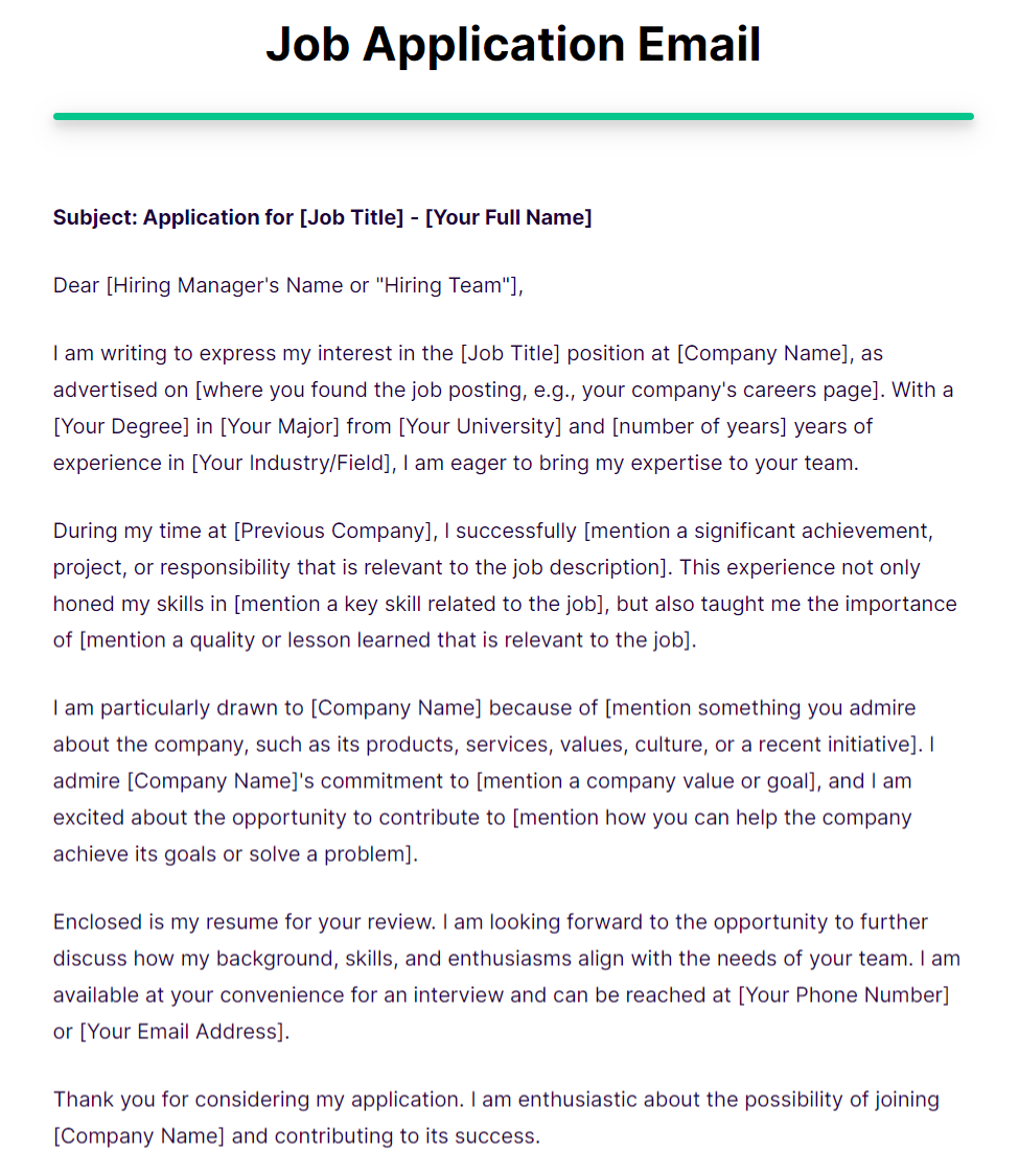 30 Job Application Emails Examples To Download 30 Job Application Emails Examples To Download