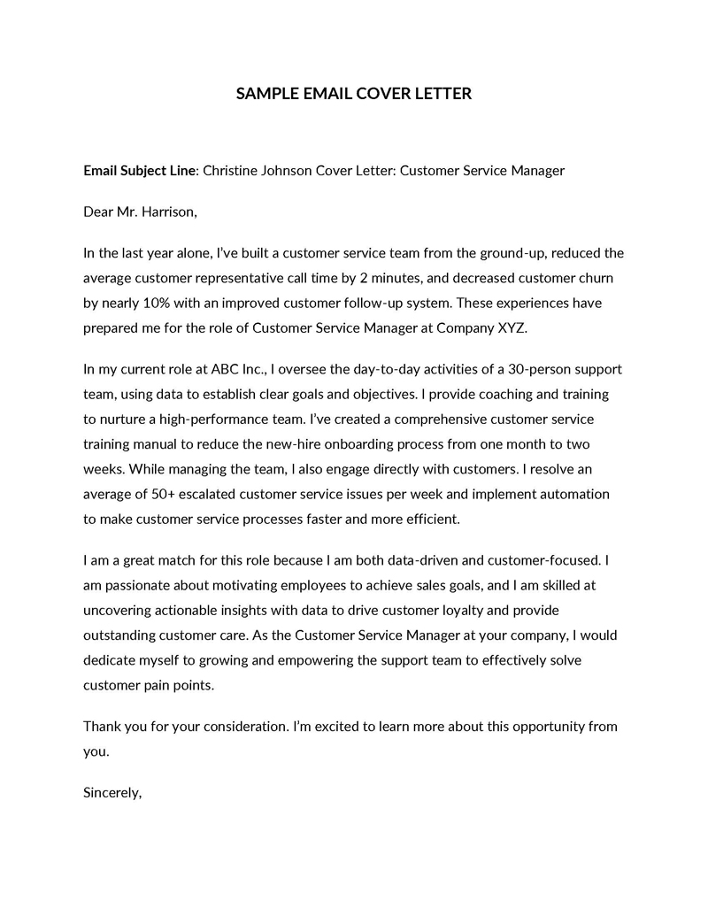 32 Email Cover Letter Samples How To Write Examples 