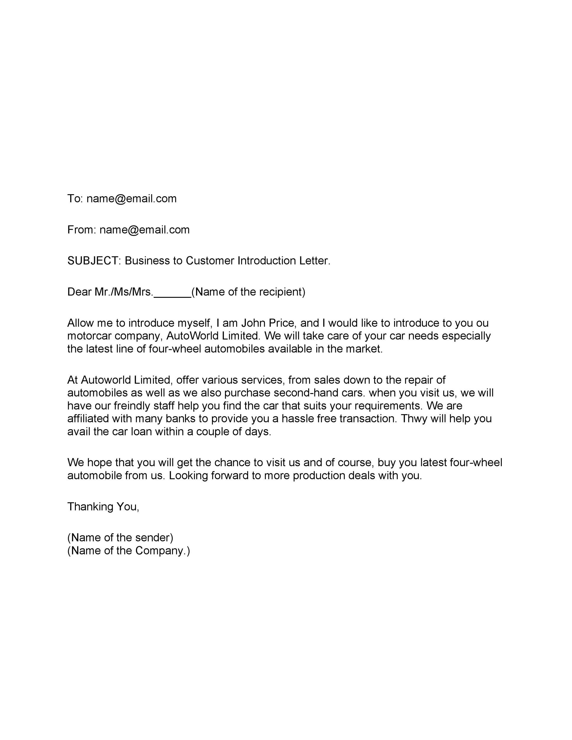 34 Free Business Introduction Letters PDF MS Word TemplateLab