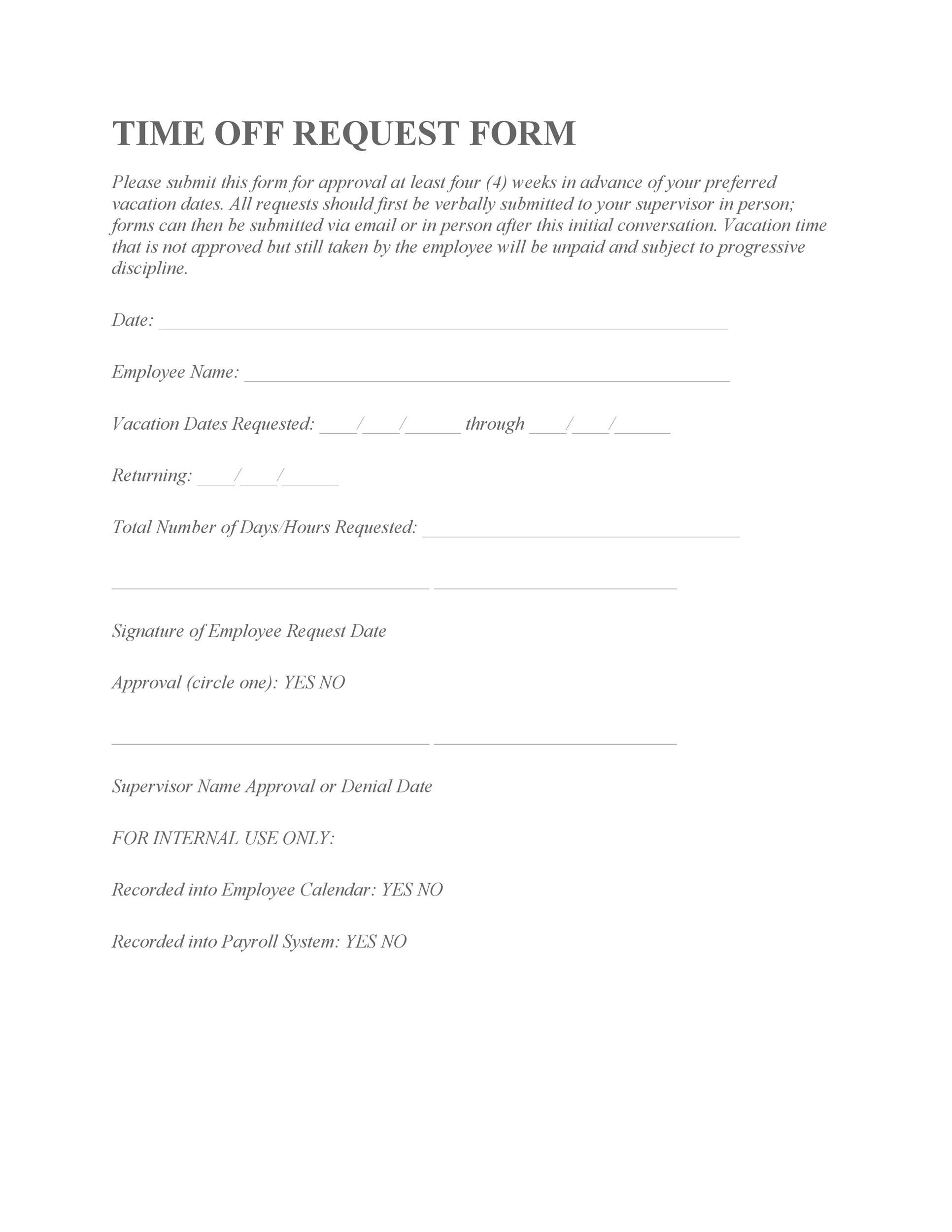 pto request email template pto request email template