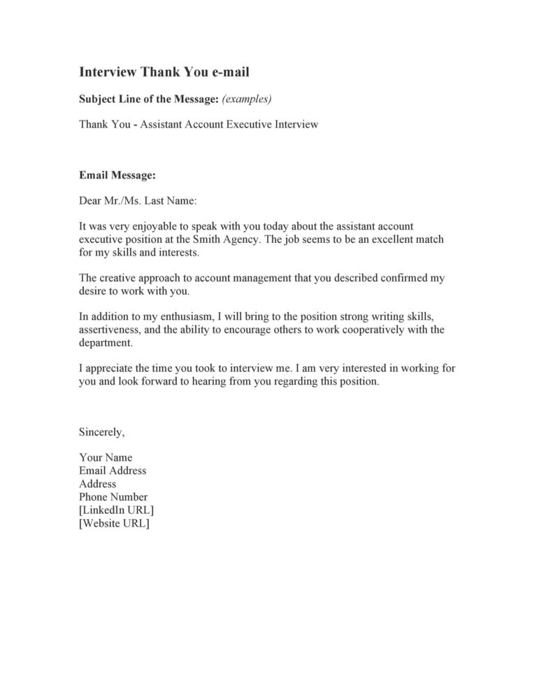 40 Thank You Email After Interview Templates TemplateLab