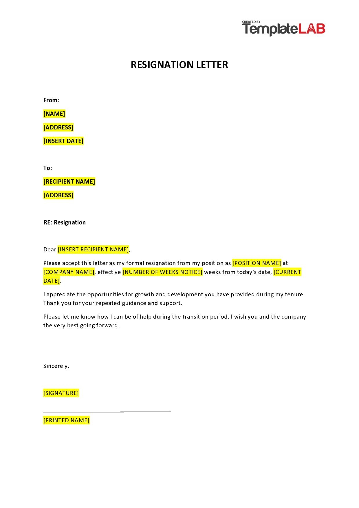 40 Two Weeks Notice Letters Resignation Letter Templates 40 Two Weeks Notice Letters Resignation Letter Templates