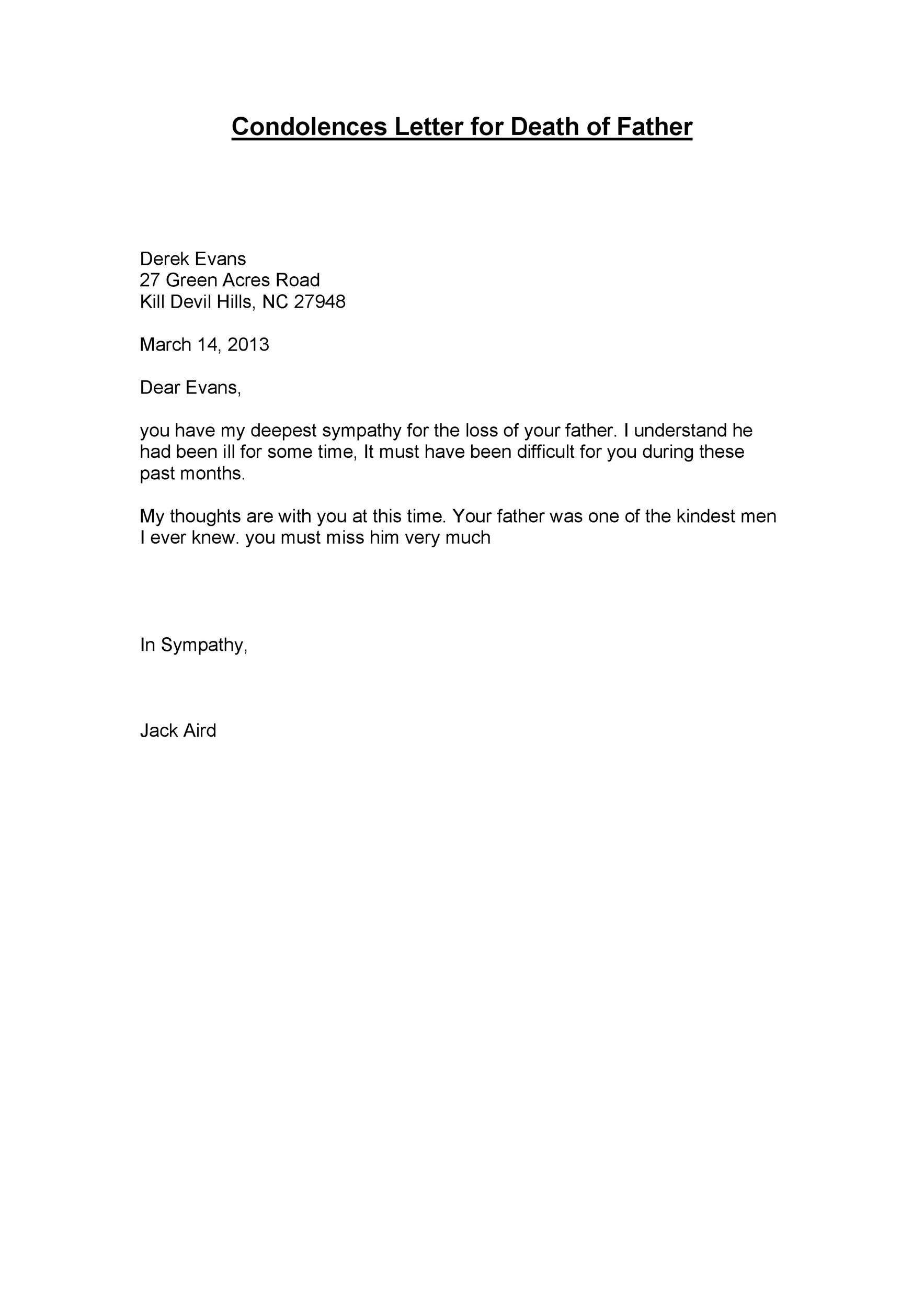 41 Condolence Sympathy Letter Samples TemplateLab