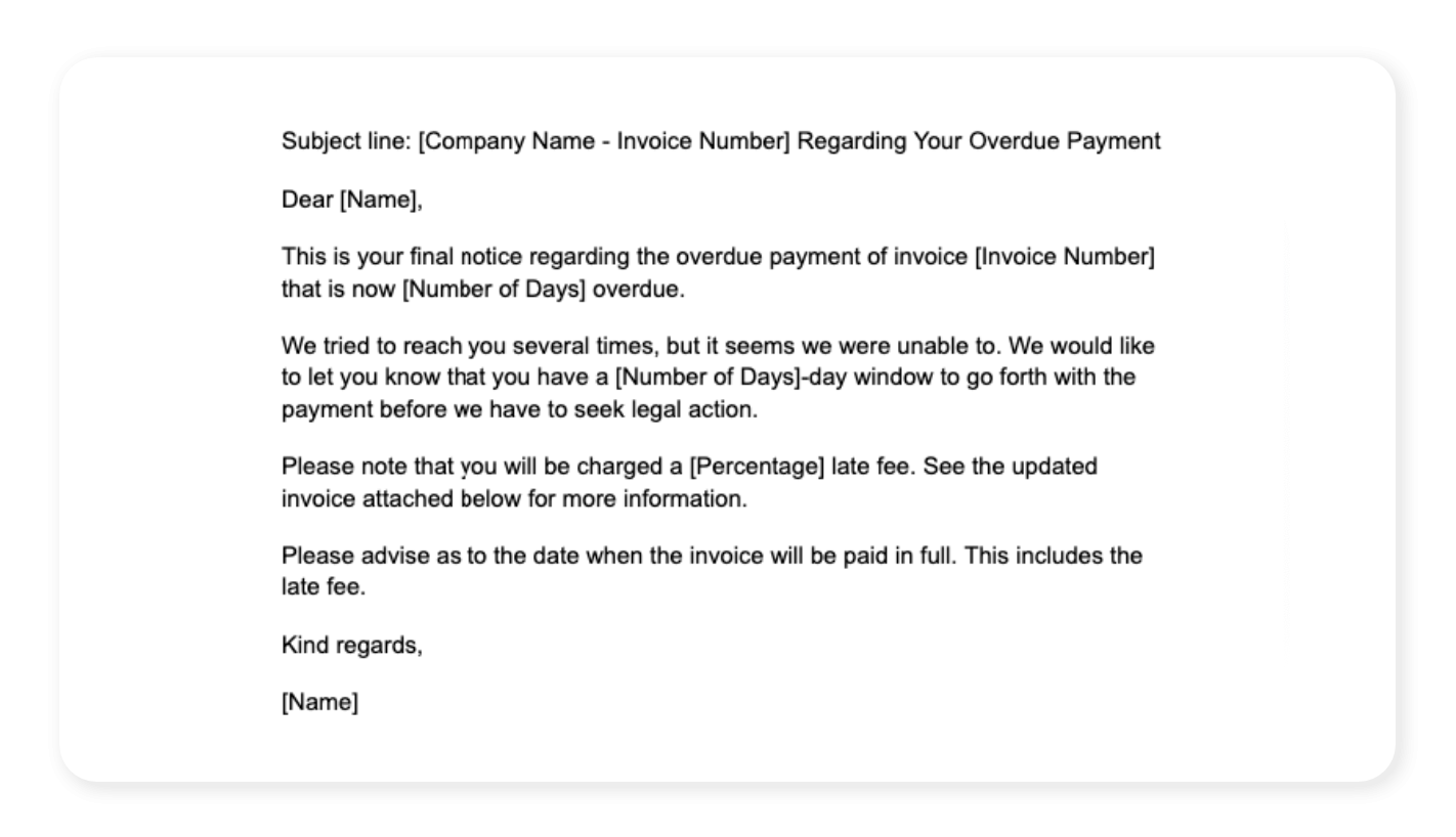 past due invoice email template