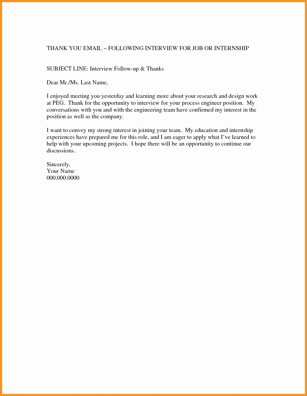 post interview thank you email template post interview thank you email template