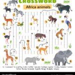 Africa Animals Crossword Puzzle Kids Activity Vector Image