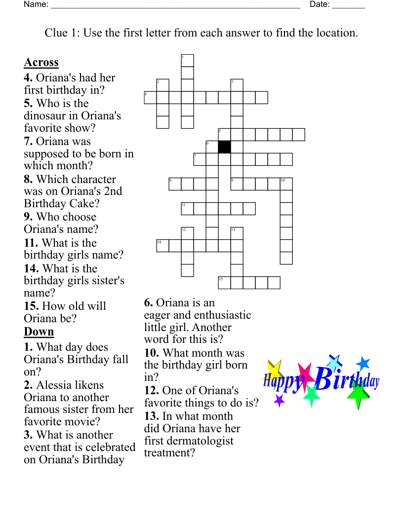 each crossword clue