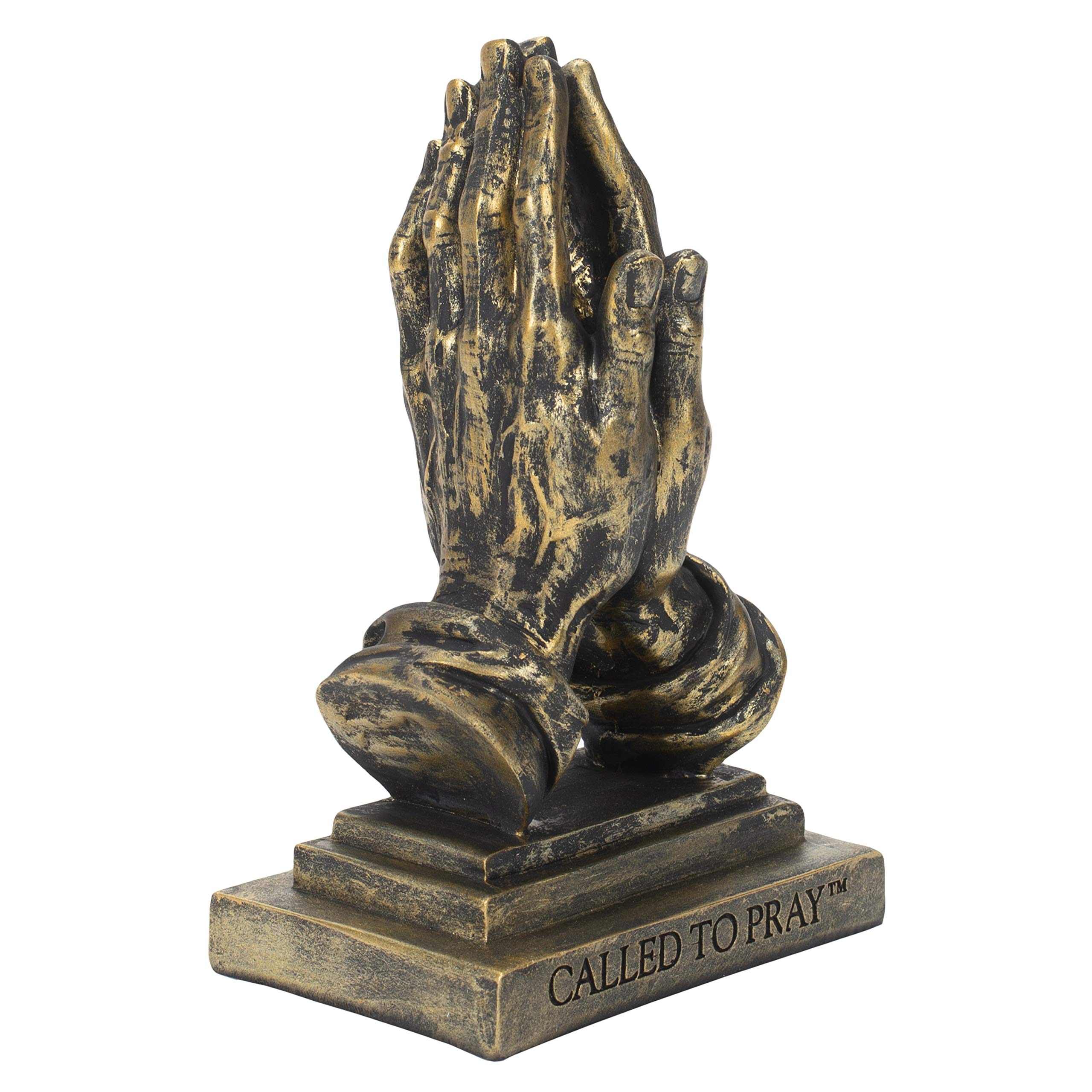 Amazon Dicksons Called To Pray Praying Hands 5 X 3 25 Antique Bronzetone Resin Stone Table Figurine Home Kitchen