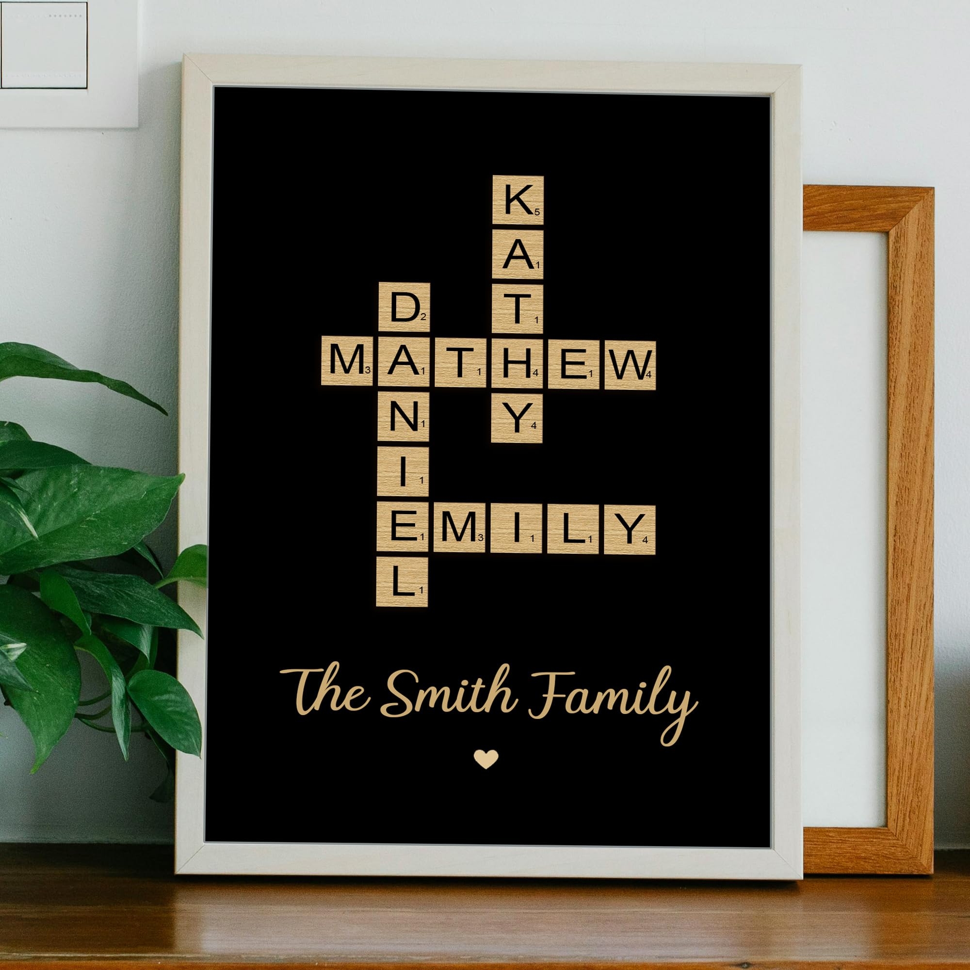Amazon Personalized Crossword Puzzle Wall Art Custom Family Name Sign Poster Home Decor Gift For Christmas Birthday Valentine s Day Posters Prints