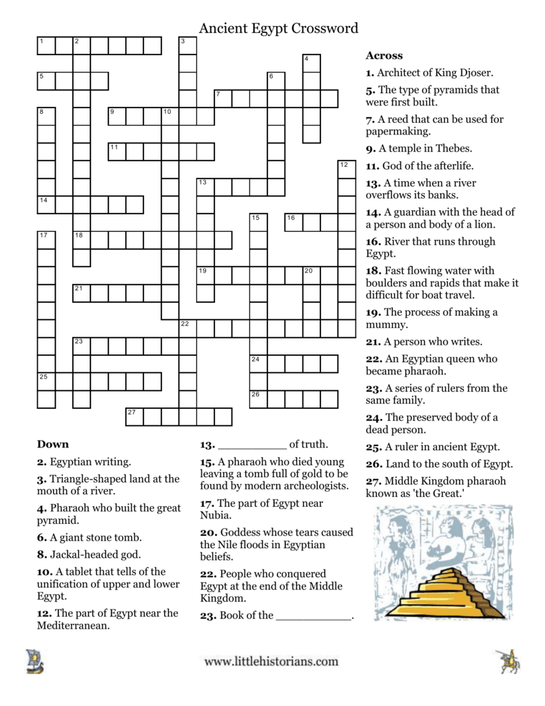 Ancient Egypt Crossword Puzzle