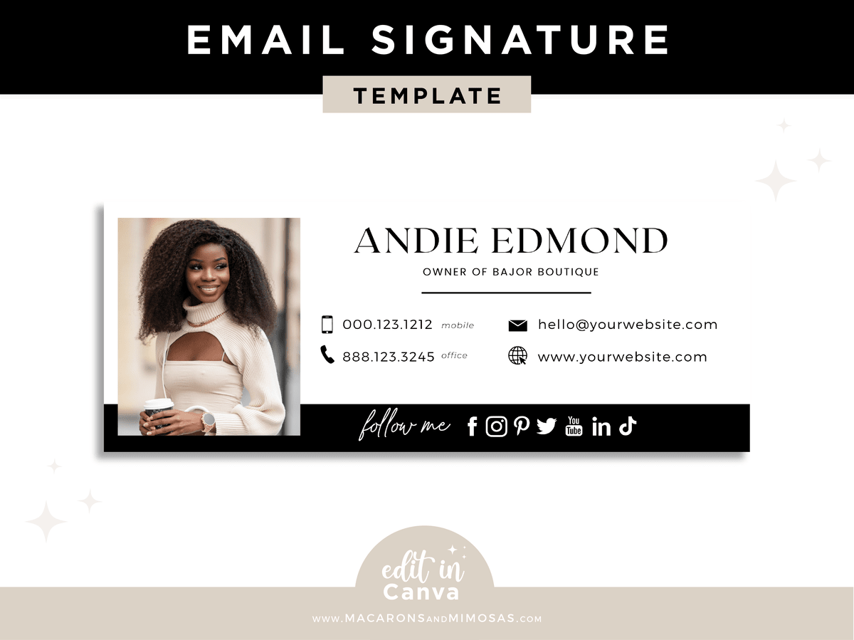 Andie Email Signature Template Macarons And Mimosas