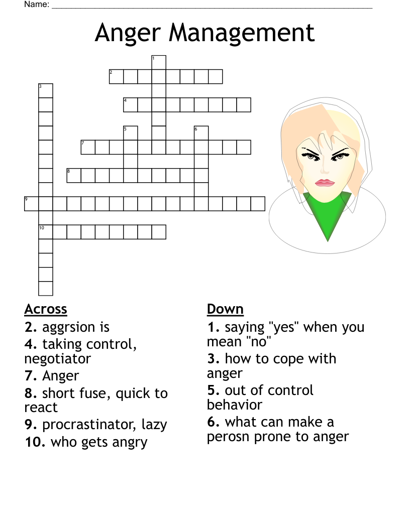 Anger And Aggression Worksheet WordMint