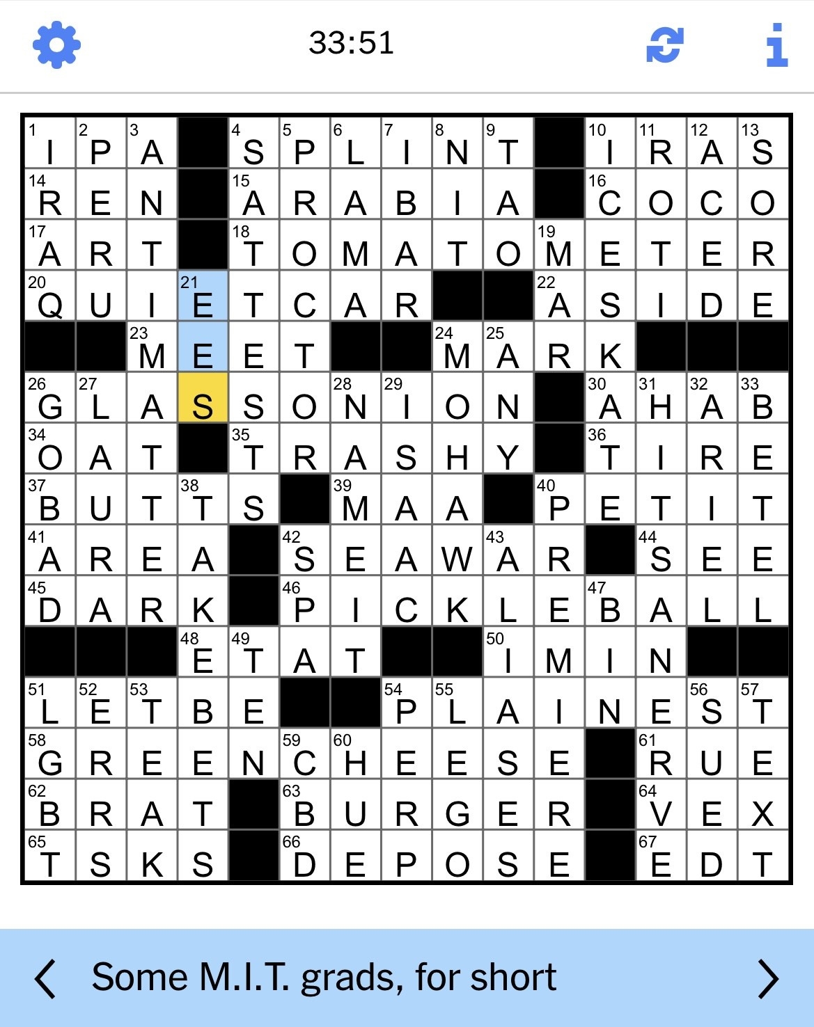 crossword clue slowly in music
