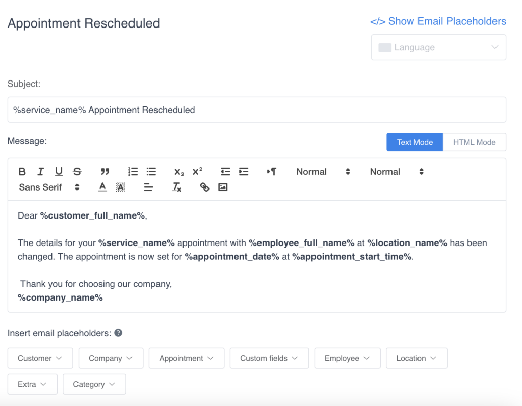 auto reply email template