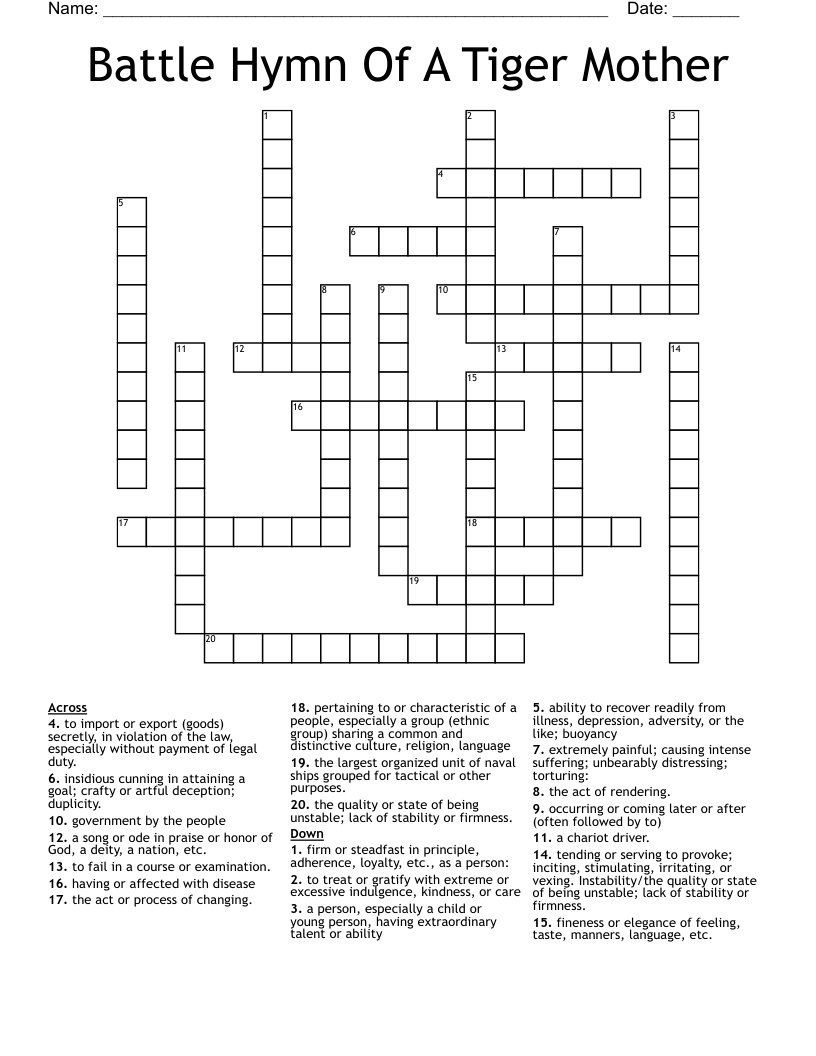 hymn of praise crossword clue