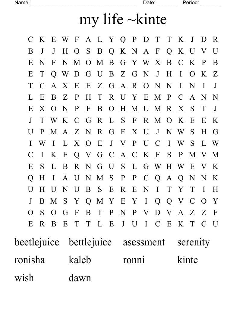 BEETLEJUICE BINGO WordMint