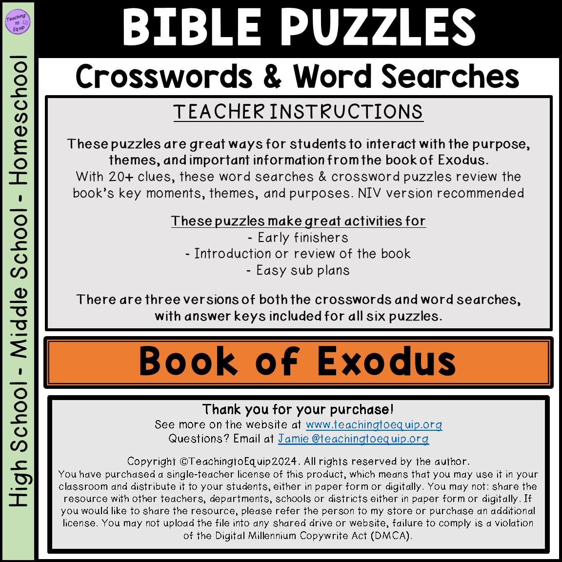 Bible Book Of Exodus Crossword Word Search Puzzle Activities Made By Teachers Bible Book Of Exodus Crossword Word Search Puzzle Activities Made By Teachers