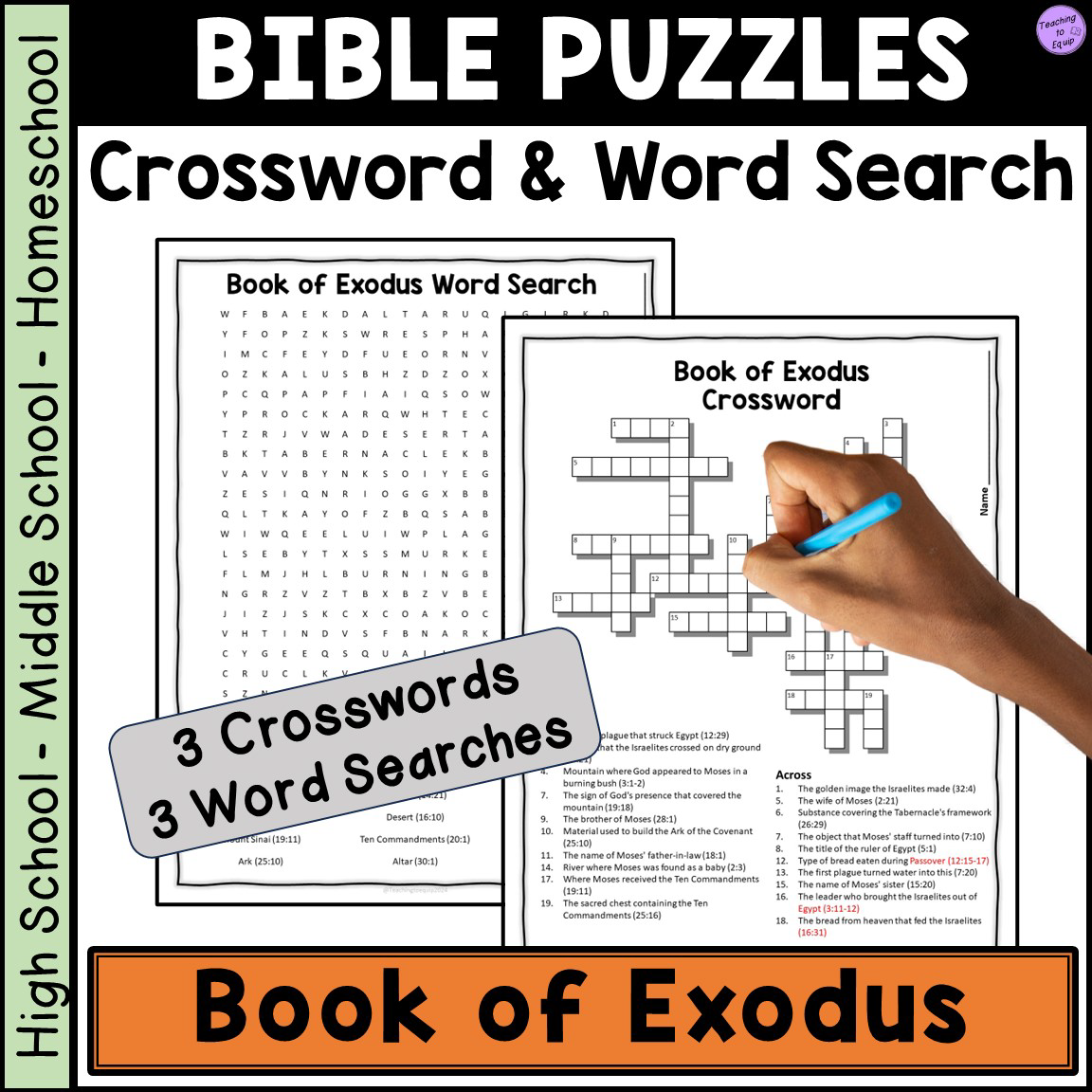 Bible Book Of Exodus Crossword Word Search Puzzle Activities Made By Teachers Bible Book Of Exodus Crossword Word Search Puzzle Activities Made By Teachers