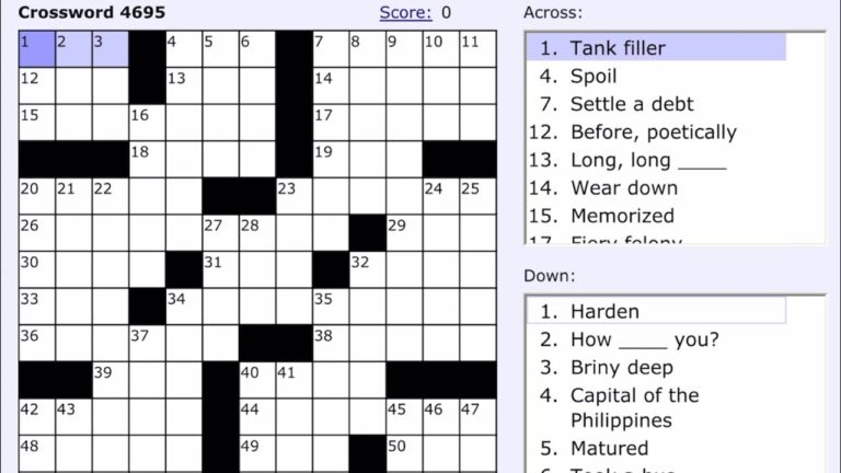 Boatload Crossword Puzzle 4695 YouTube
